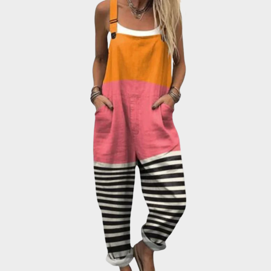 Sunset Print Flowy Dungarees