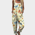 Mint Green Printed Dungarees
