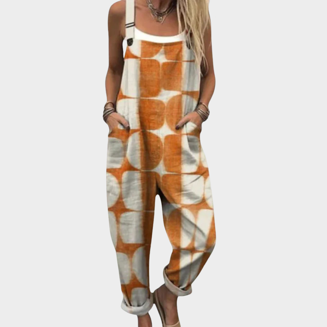 Kaleido Print Flowy Dungarees