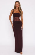 Sheer Lace Cut-Out Maxi Dress with Bodice Detail for Formal Events
