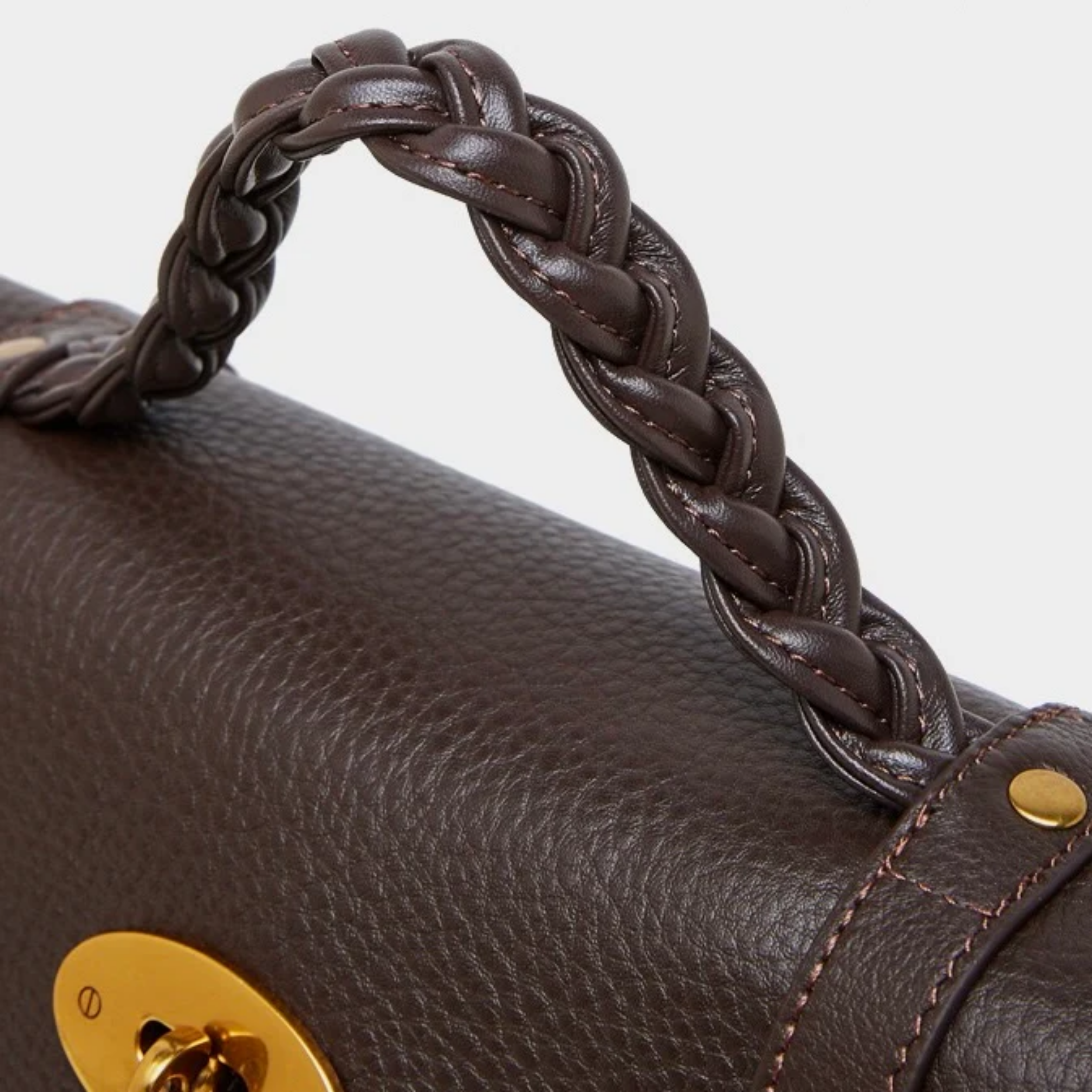 Genuine Leather Braided Handle Satchel Bag for Everyday Use