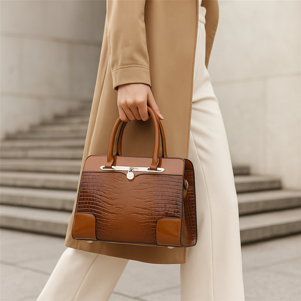 Leather Tote Handbag with Elegant Design for Everyday Use