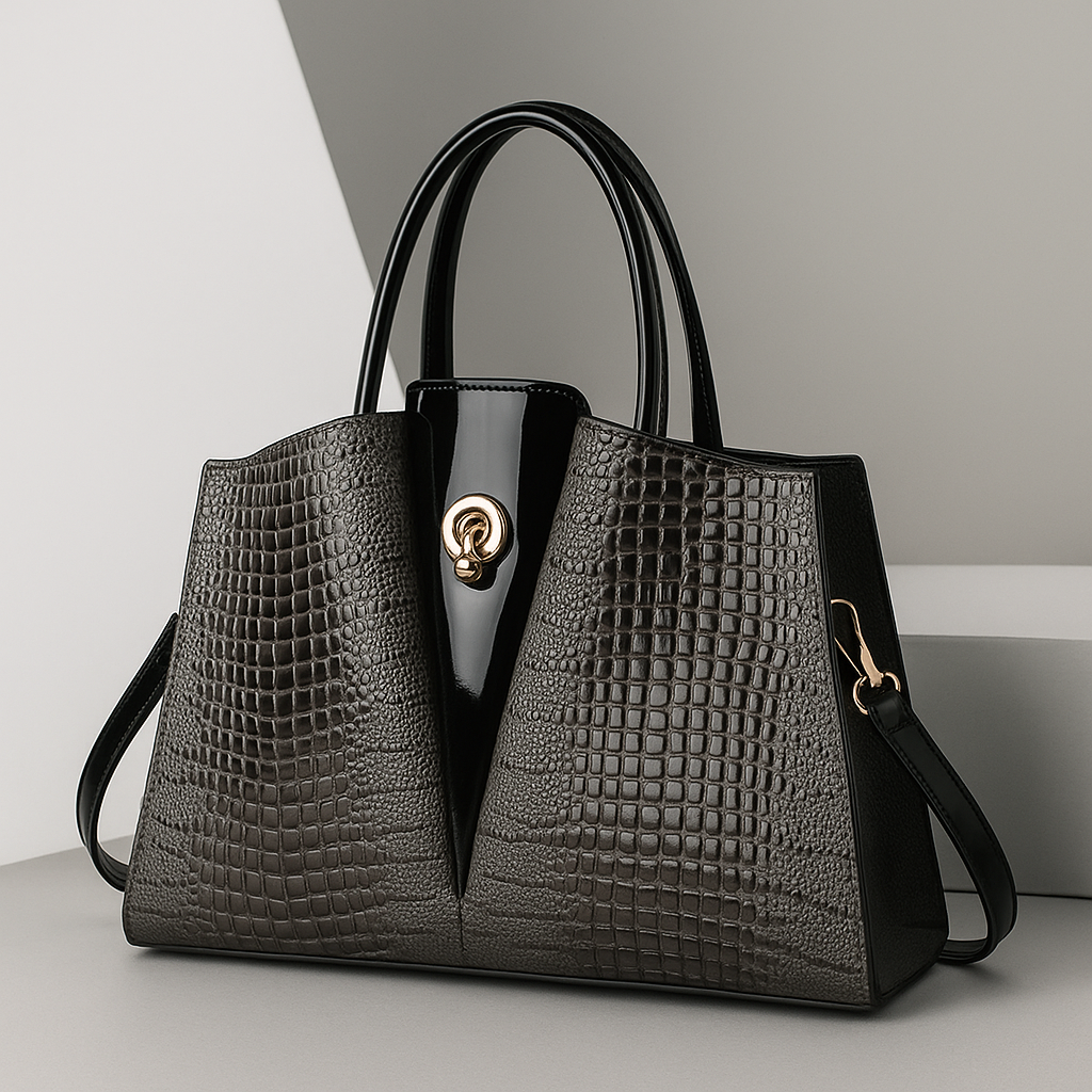 Croc-Embossed Tote Bag – Stylish Faux Leather Handbag