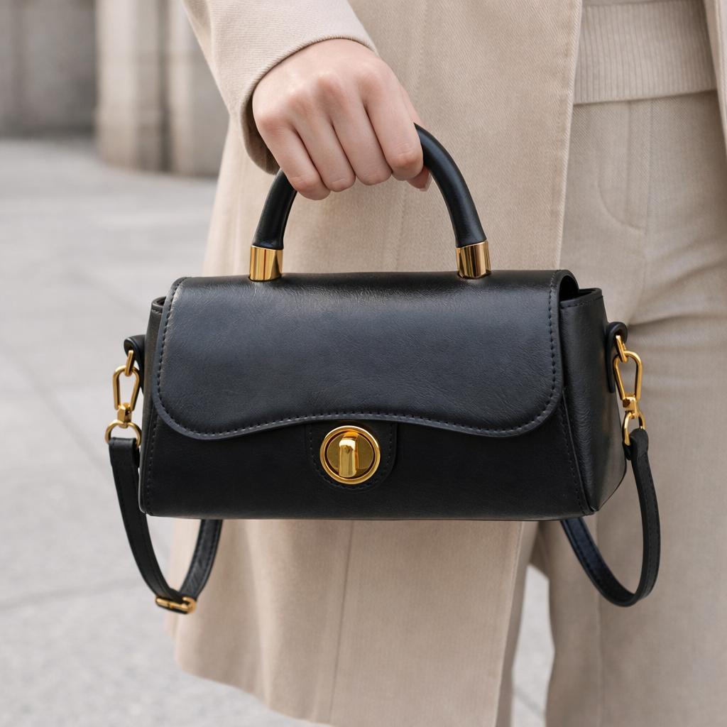 Ravel Handbag - Leather Tote Bag - Stylish Everyday Accessory - Black