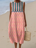 Brunch Ready – Striped Pastel Midi Dress
