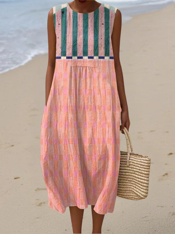 Brunch Ready – Striped Pastel Midi Dress