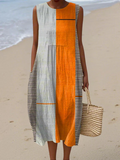 Brunch Ready – Colourblock Relaxed Midi Dress