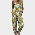 Natural Print Relaxed Dungarees