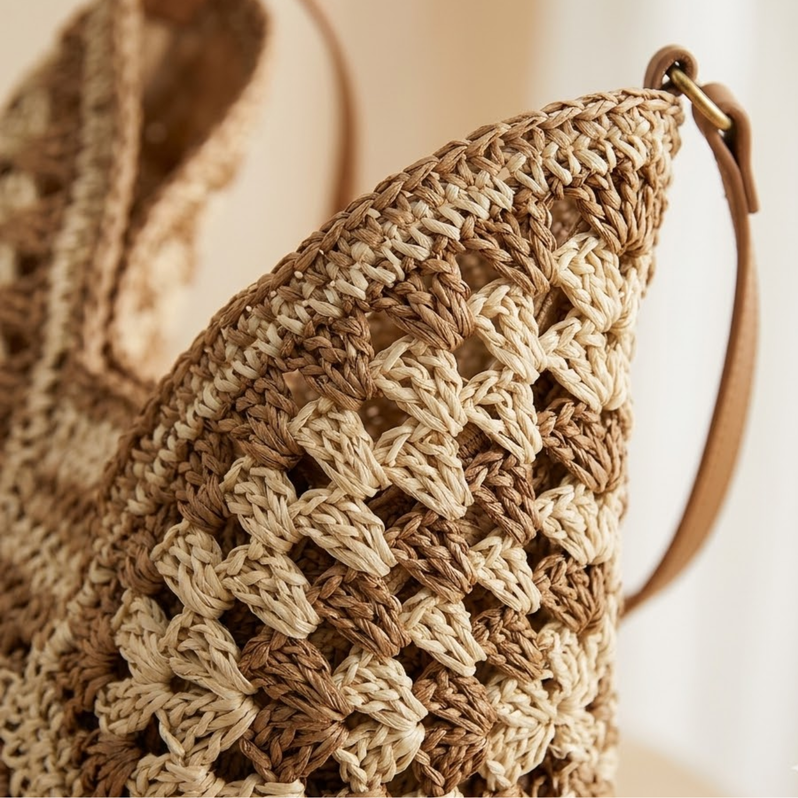 Bohemian Braided Straw Tote Bag – Eco-Friendly Summer Accessory