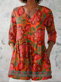 Everyday Elegance – Fluid V-Neck Long Blouse