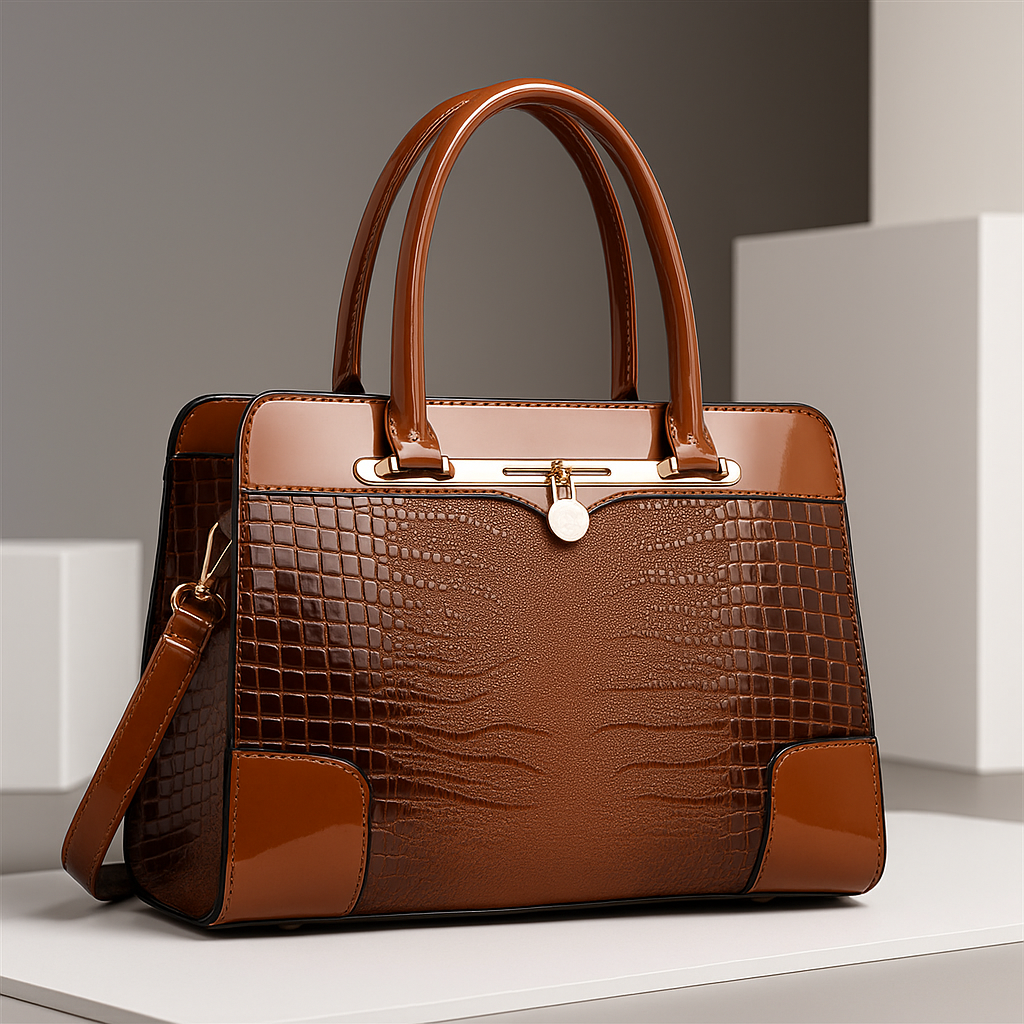 Leather Tote Handbag with Elegant Design