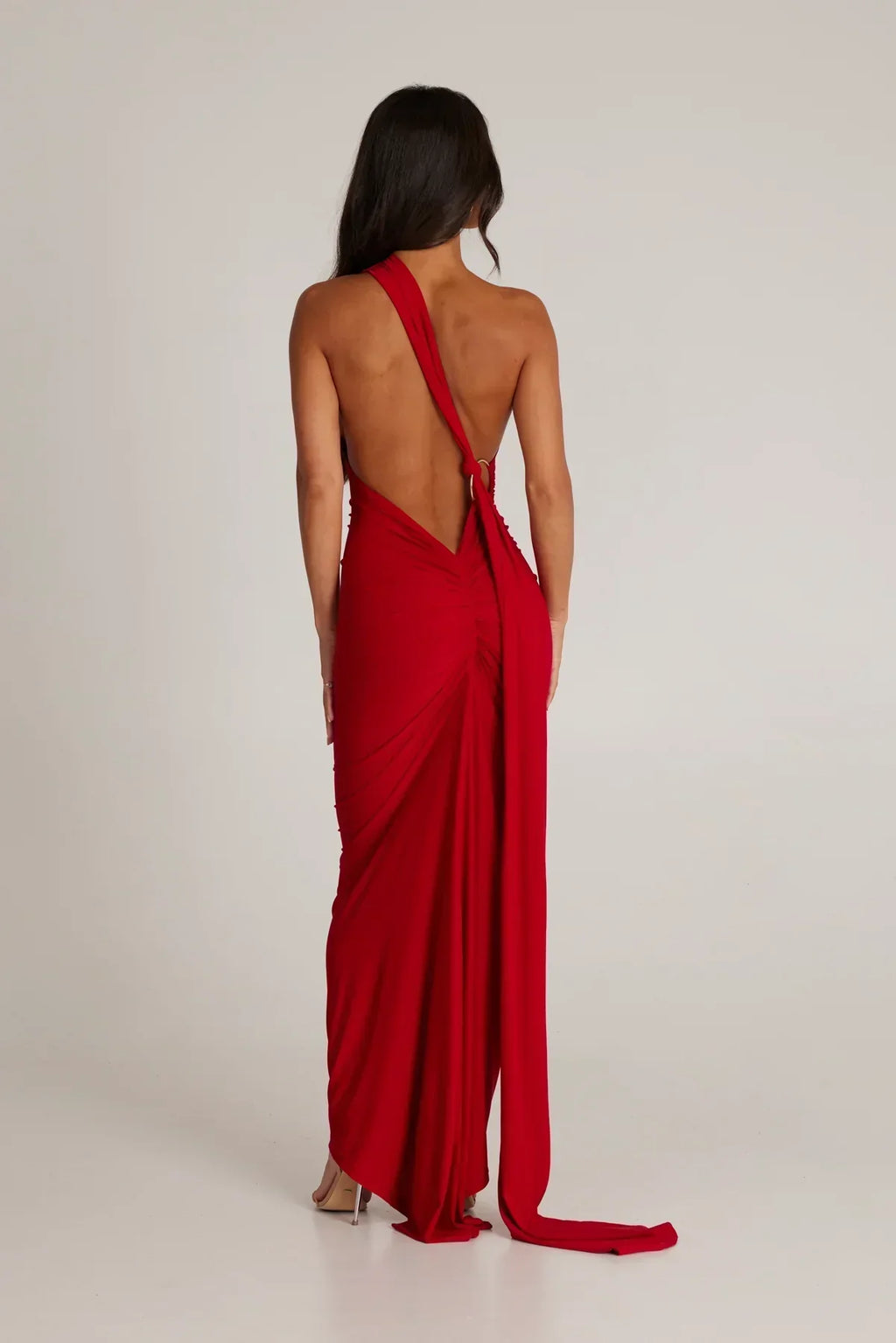 One-Shoulder Grecian Maxi Dress | Versatile Sash Design for Evening Wear