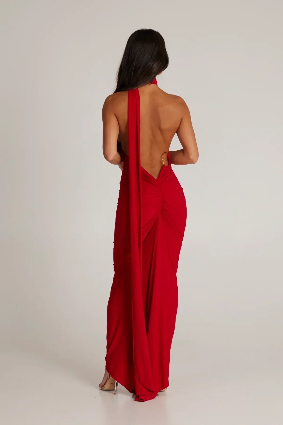 One-Shoulder Grecian Maxi Dress | Versatile Sash Design for Evening Wear