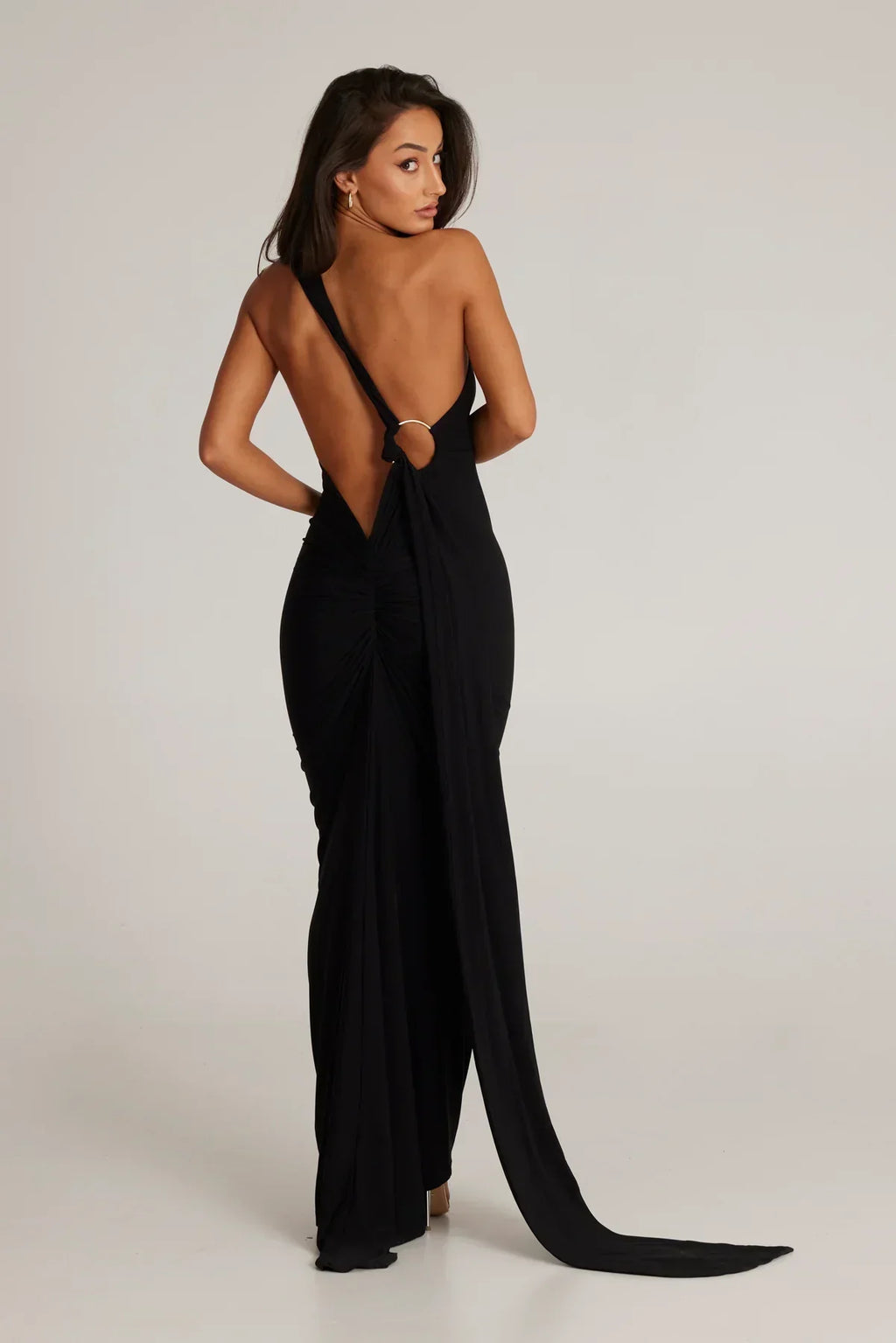 One-Shoulder Grecian Maxi Dress | Versatile Sash Design for Evening Wear
