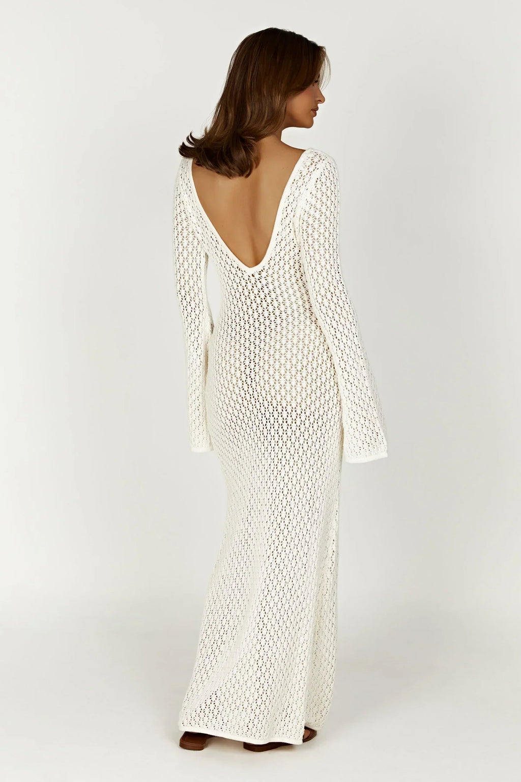 Flared Sleeve Open-Knit Maxi Dress | Breezy Summer Style for Casual Wear