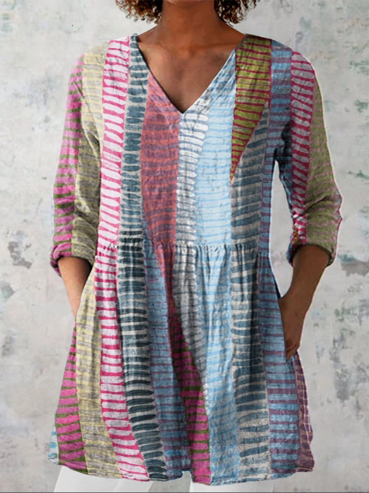 Effortless Everyday Chic – Fluid V-Neck Long Blouse