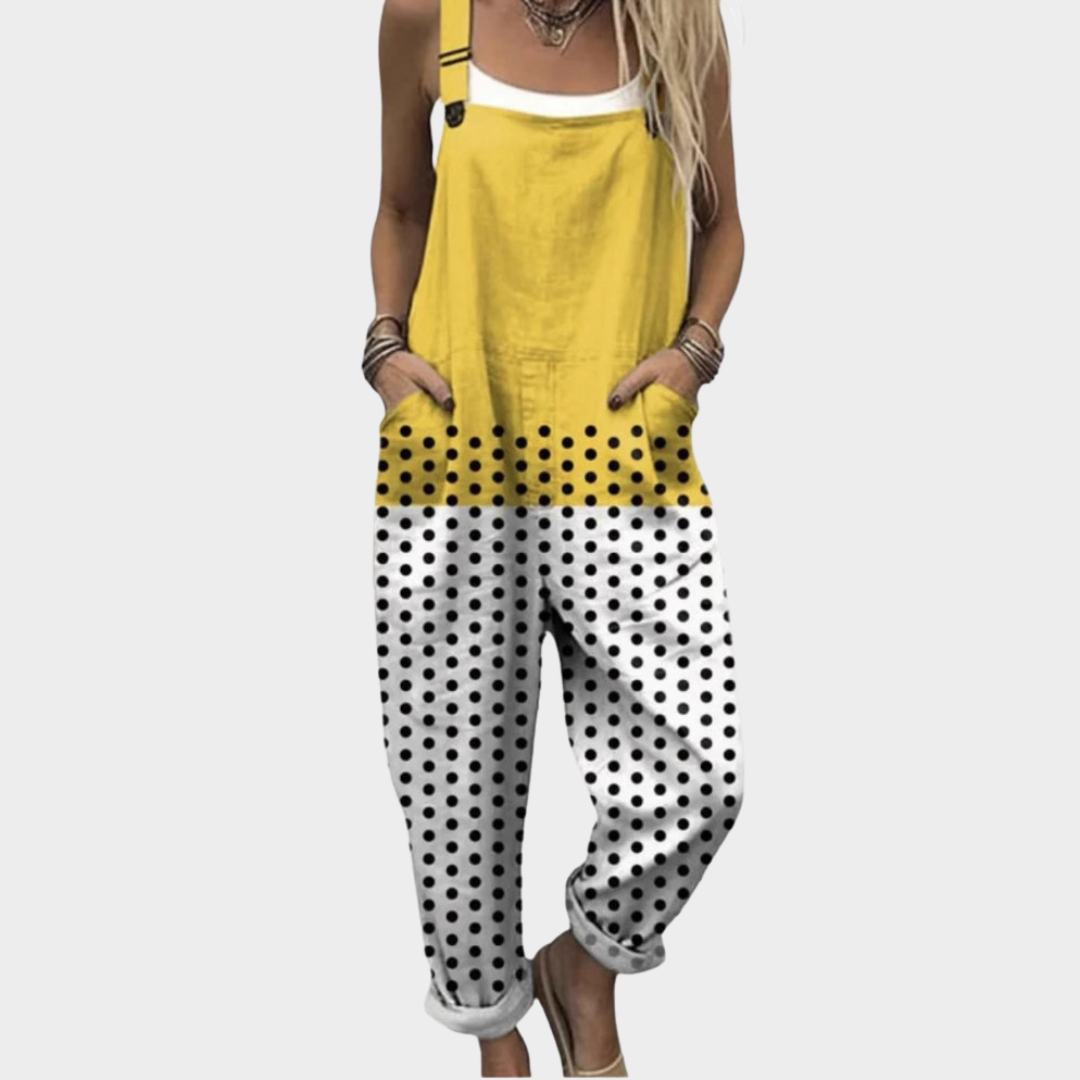 Lemon Print Wide-Leg Dungarees