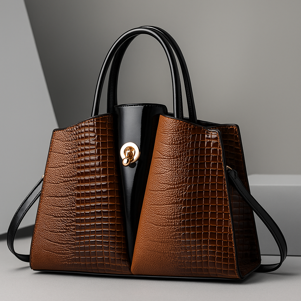 Croc-Embossed Tote Bag – Stylish Faux Leather Handbag