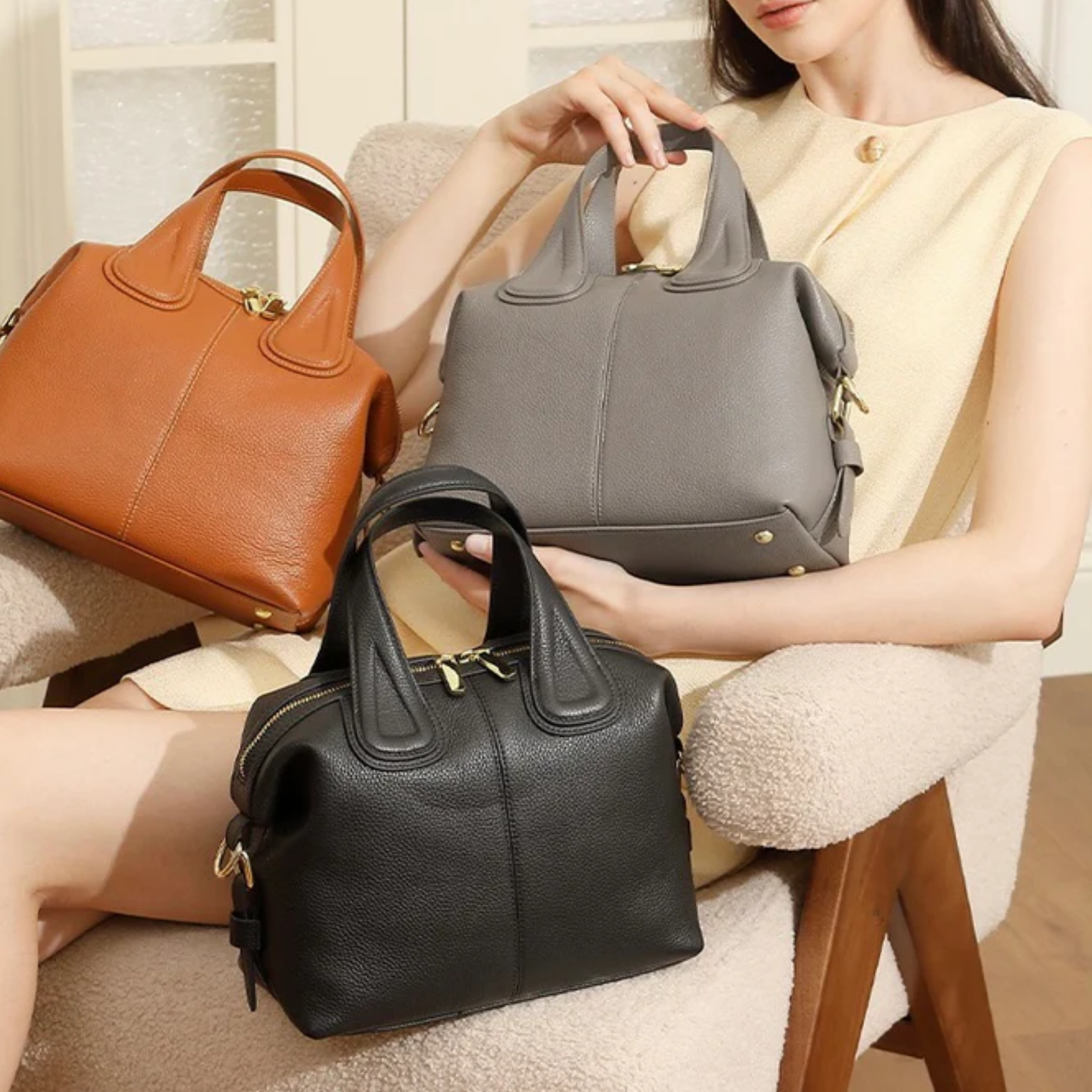 Genuine Leather Crossbody Shoulder Bag for Everyday Use - Versatile Design