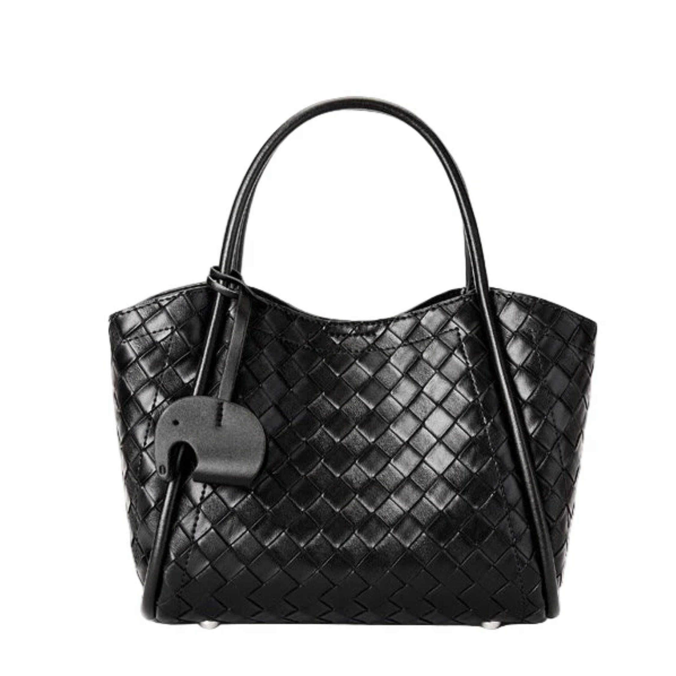 Large Woven Leather Tote Crossbody Basket Bag for Everyday Use