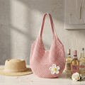 Hollow-Out Knitted Tote Bag - Sustainable Fashion Accessory for Everyday Use