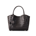 Large Woven Leather Tote Crossbody Basket Bag for Everyday Use