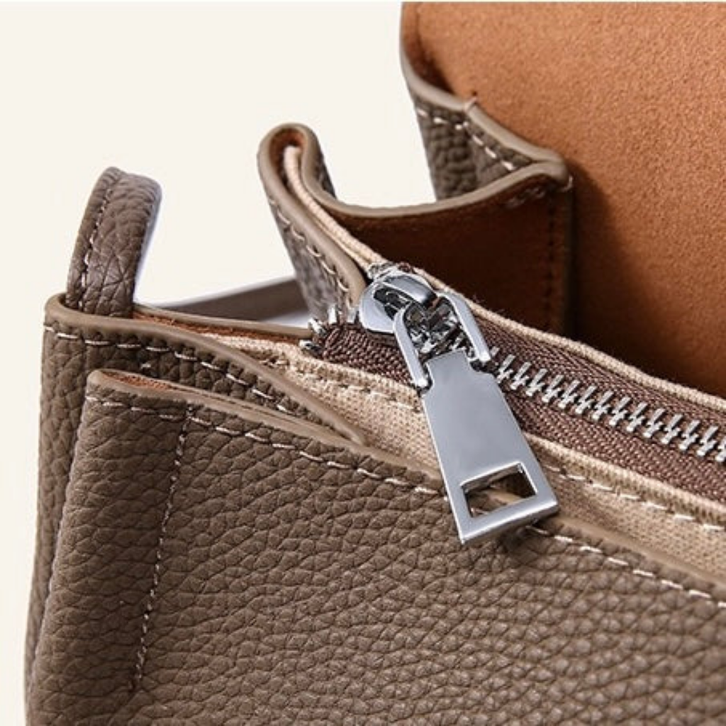 Genuine Leather Crossbody Bag with Mini Elephant Pendant for Everyday Use