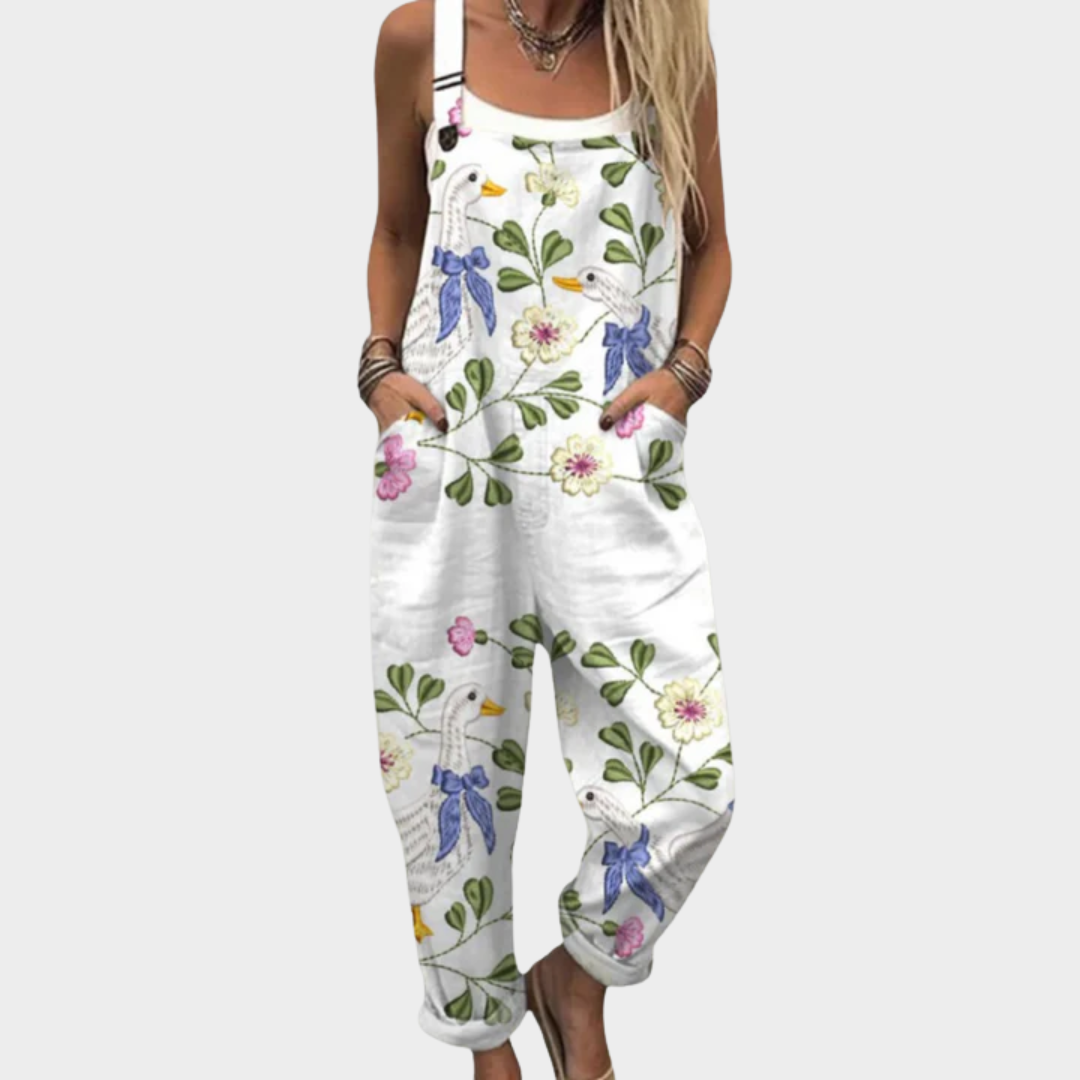 Off-White Relaxed Printed Dungarees