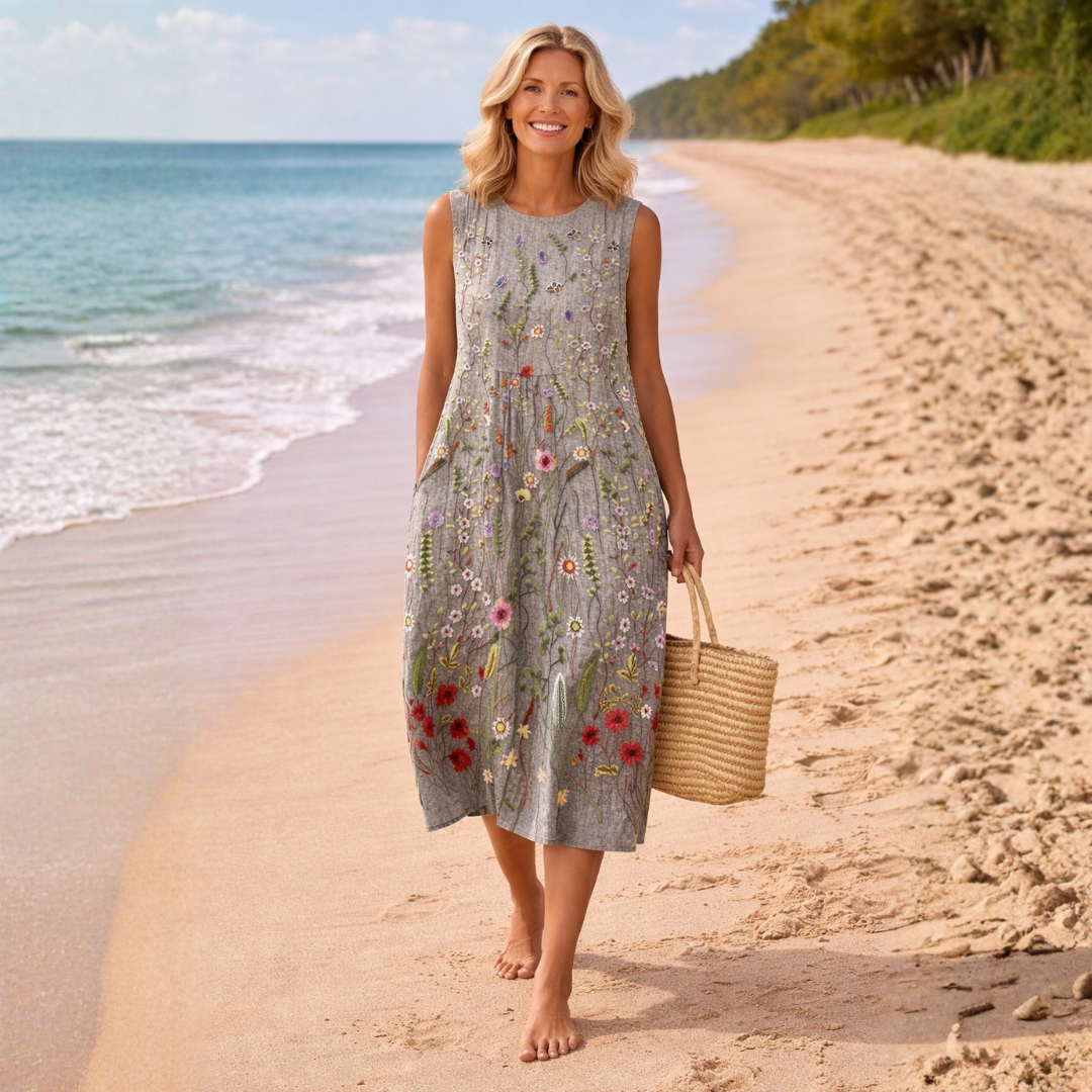 Everyday Elegance – Wildflower Drape Midi Dress