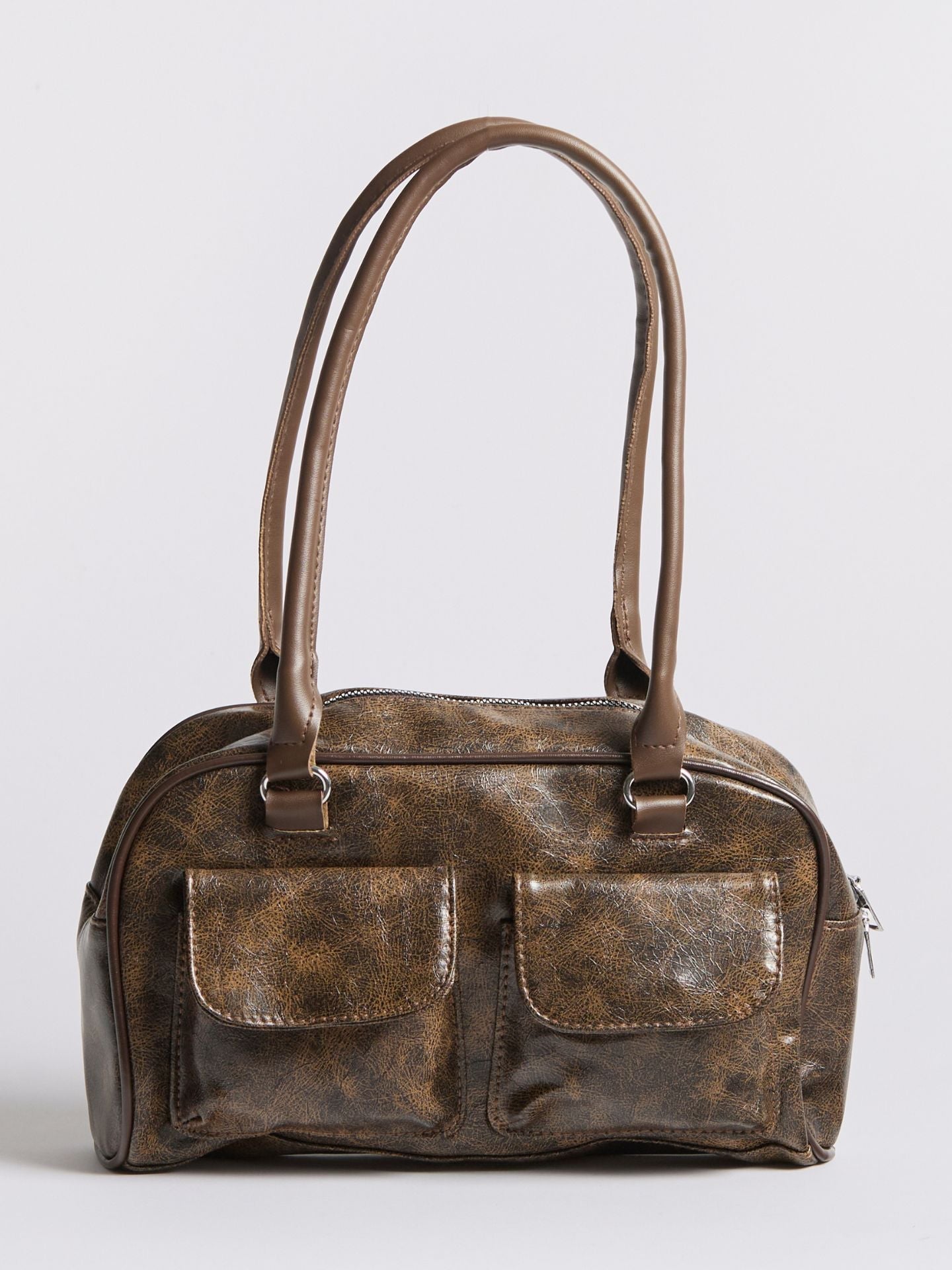 Distressed Leather Shoulder Bag - Urban Style for Everyday Use