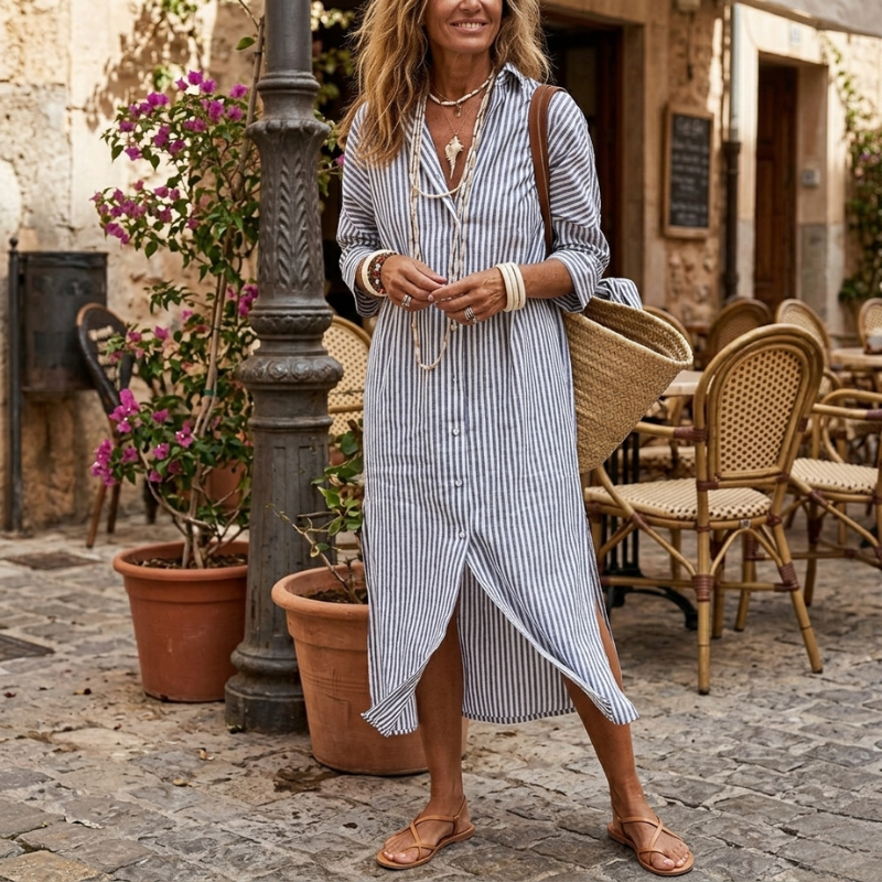Cecily | Elegant Striped Summer Dress