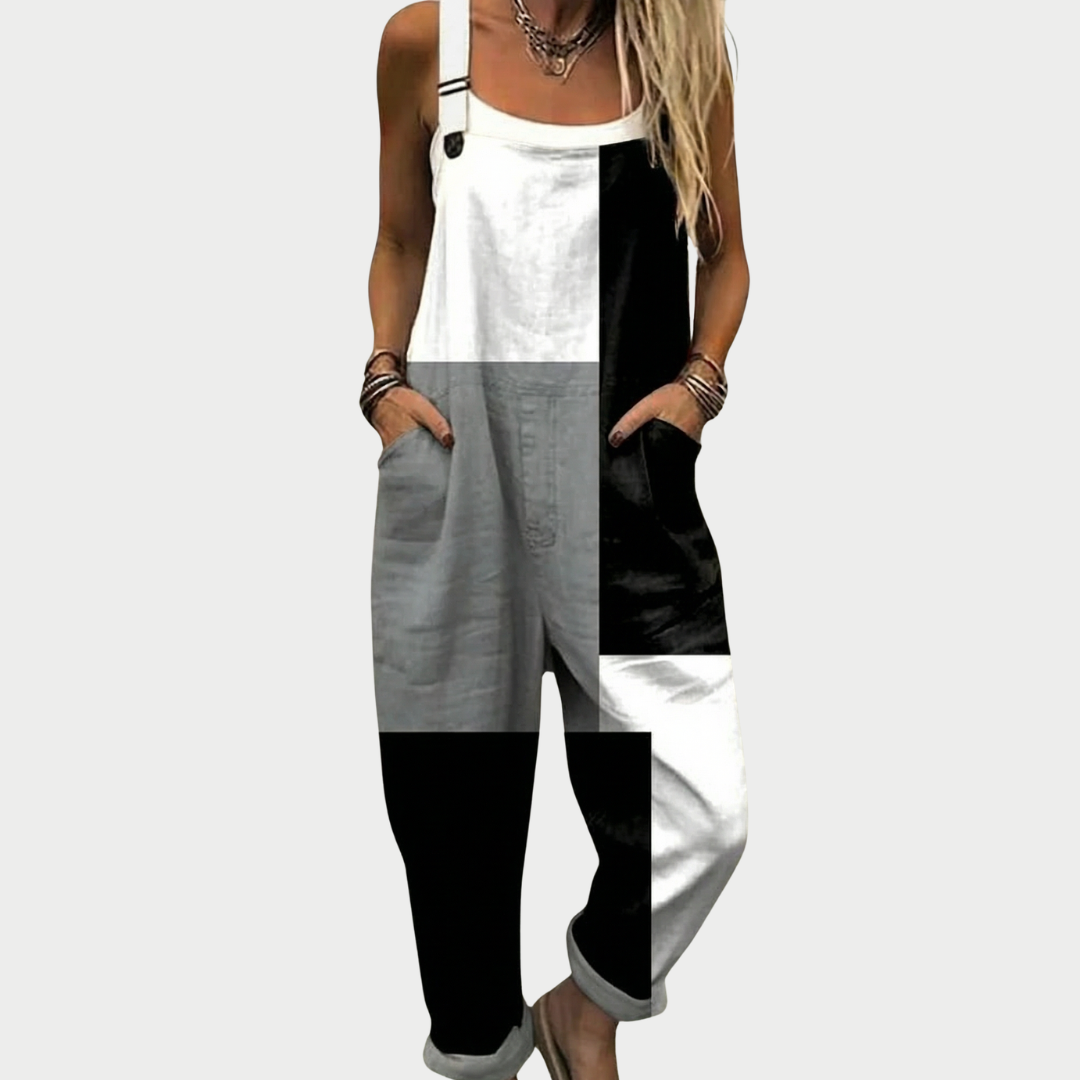 Monochrome Print Relaxed Dungarees