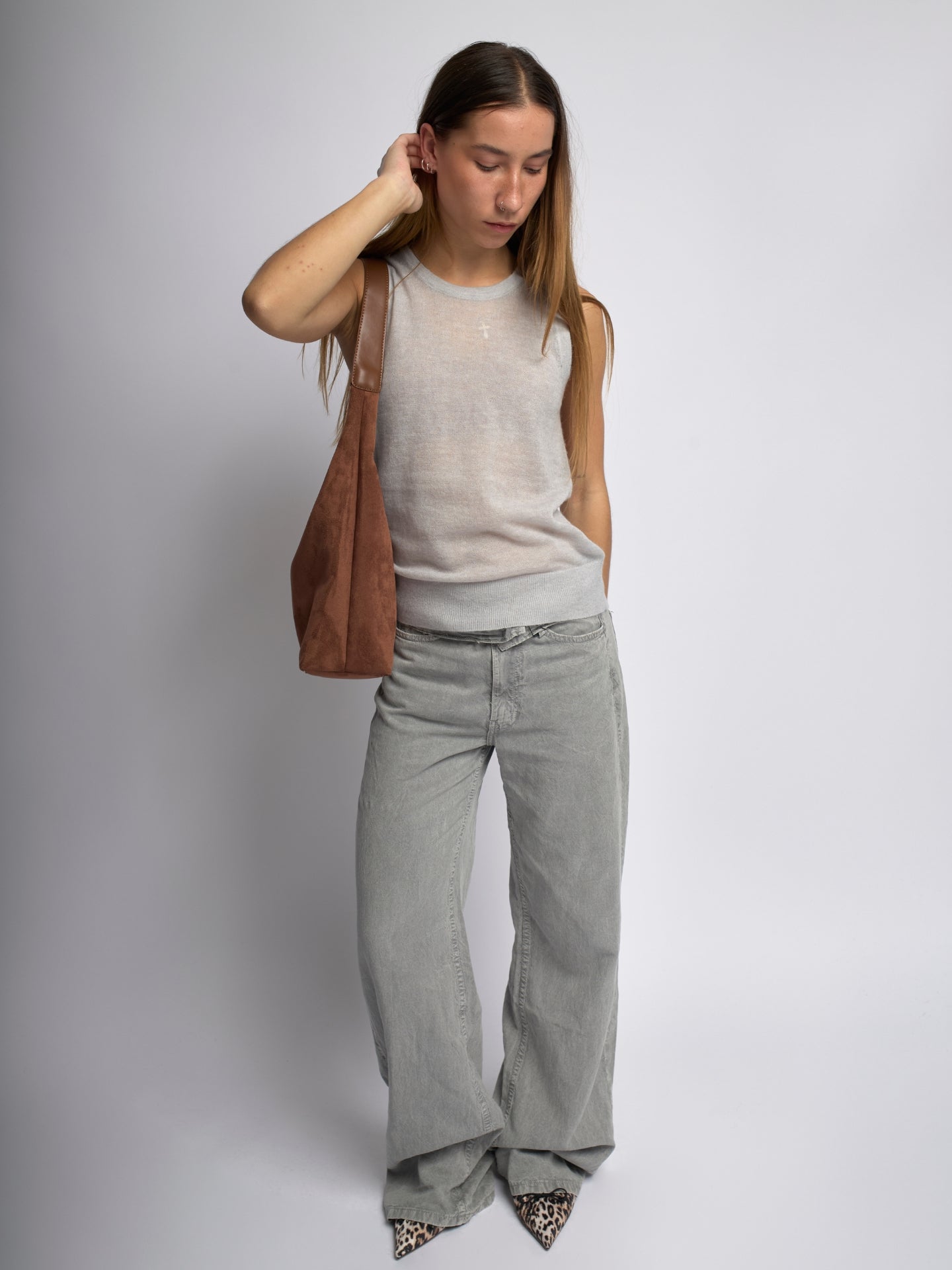 Vegan Leather Half-Moon Tote Bag - Stylish and Versatile Handbag for Everyday Use