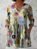 Effortless Everyday – Fluid V-Neck Long Blouse