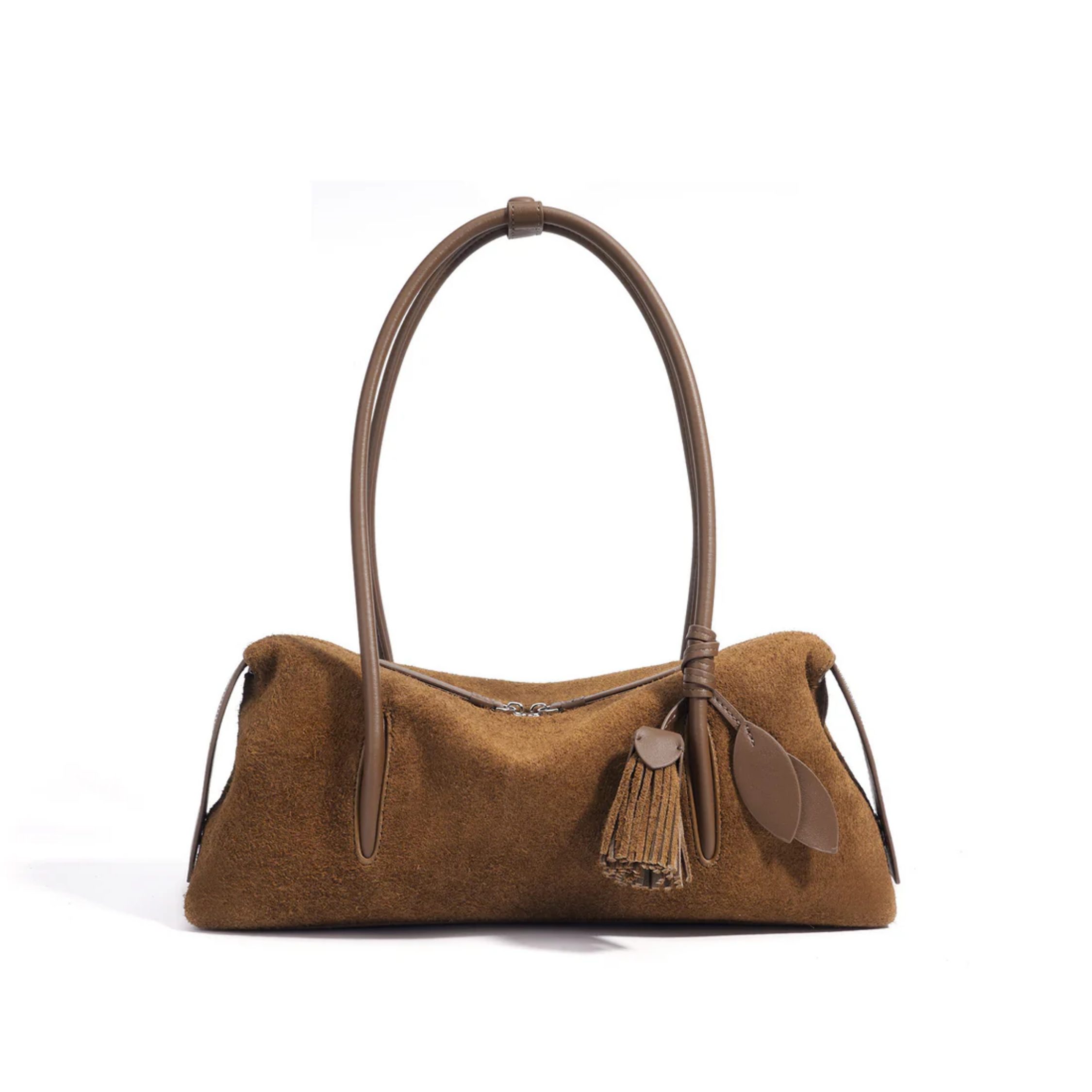 Leather Tassel Pendant Shoulder Bag - Stylish Pillow Design for Everyday Use