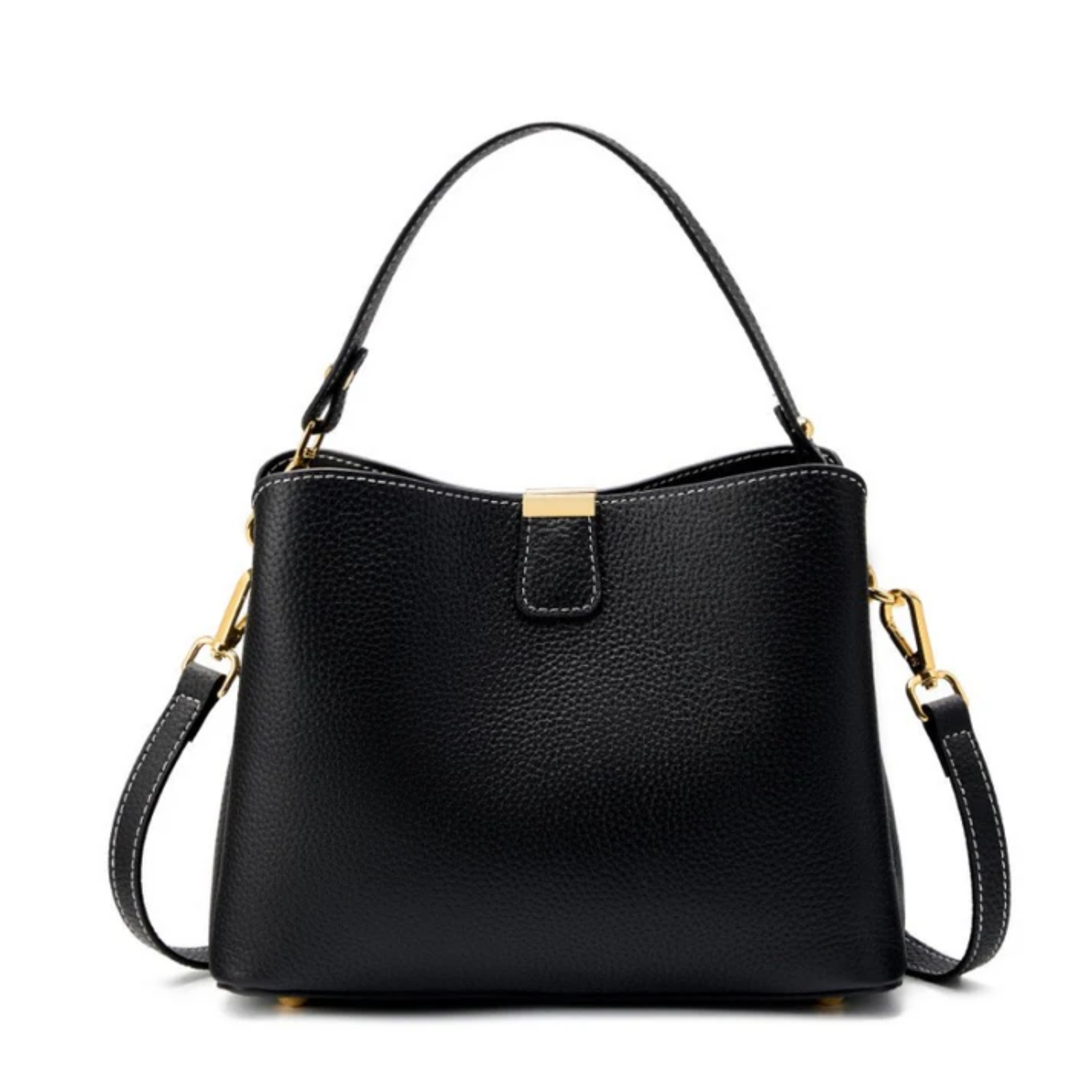 Genuine Leather Bucket Handbag - Stylish Tote for Everyday Use