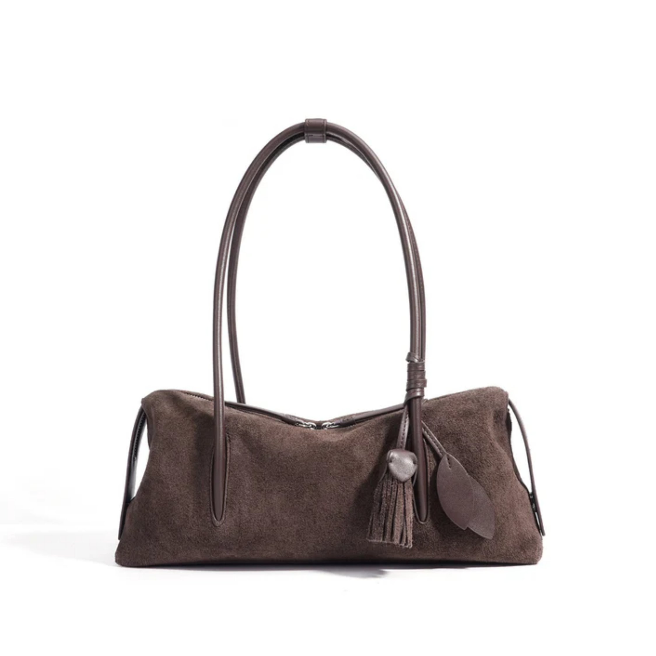 Leather Tassel Pendant Shoulder Bag - Stylish Pillow Design for Everyday Use