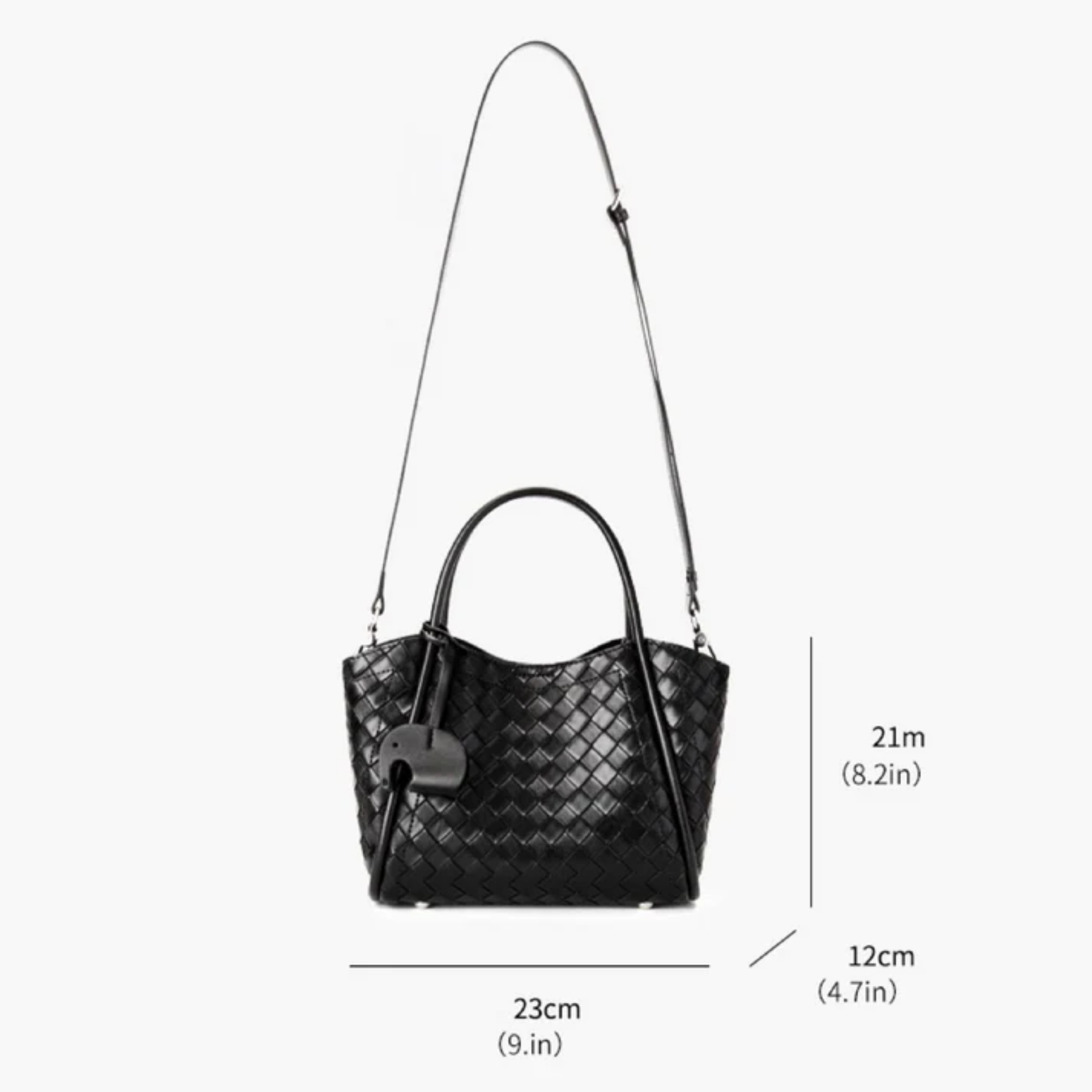 Large Woven Leather Tote Crossbody Basket Bag for Everyday Use