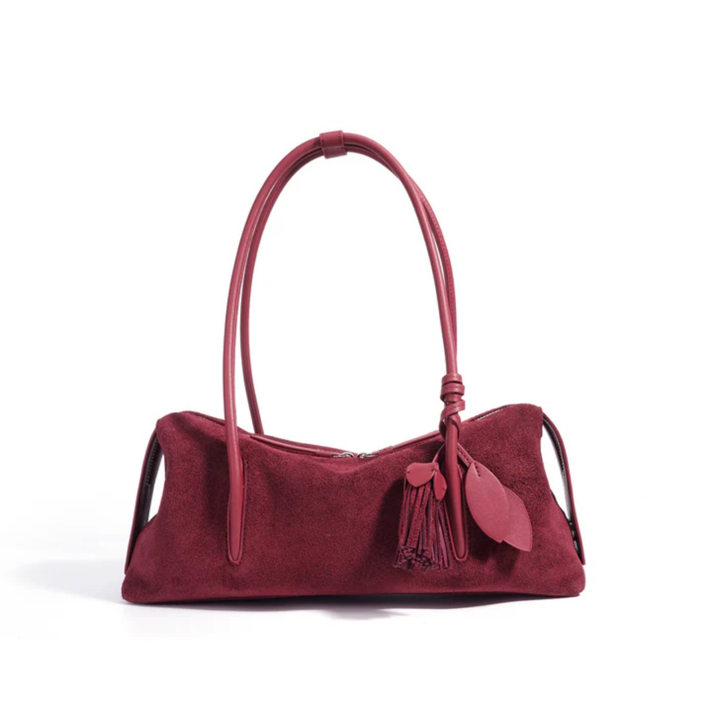 Leather Tassel Pendant Shoulder Bag - Stylish Pillow Design for Everyday Use