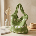Hollow-Out Knitted Tote Bag - Sustainable Fashion Accessory for Everyday Use