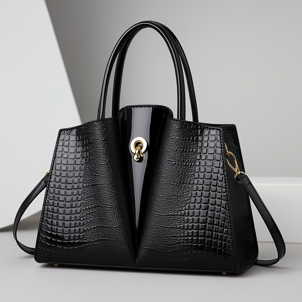 Croc-Embossed Tote Bag – Stylish Faux Leather Handbag