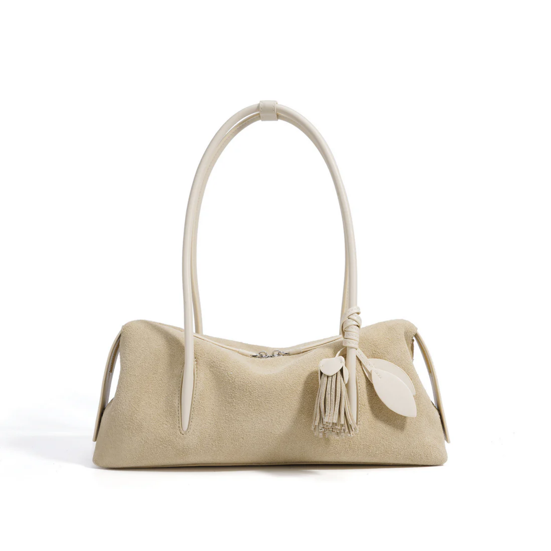 Leather Tassel Pendant Shoulder Bag - Stylish Pillow Design for Everyday Use
