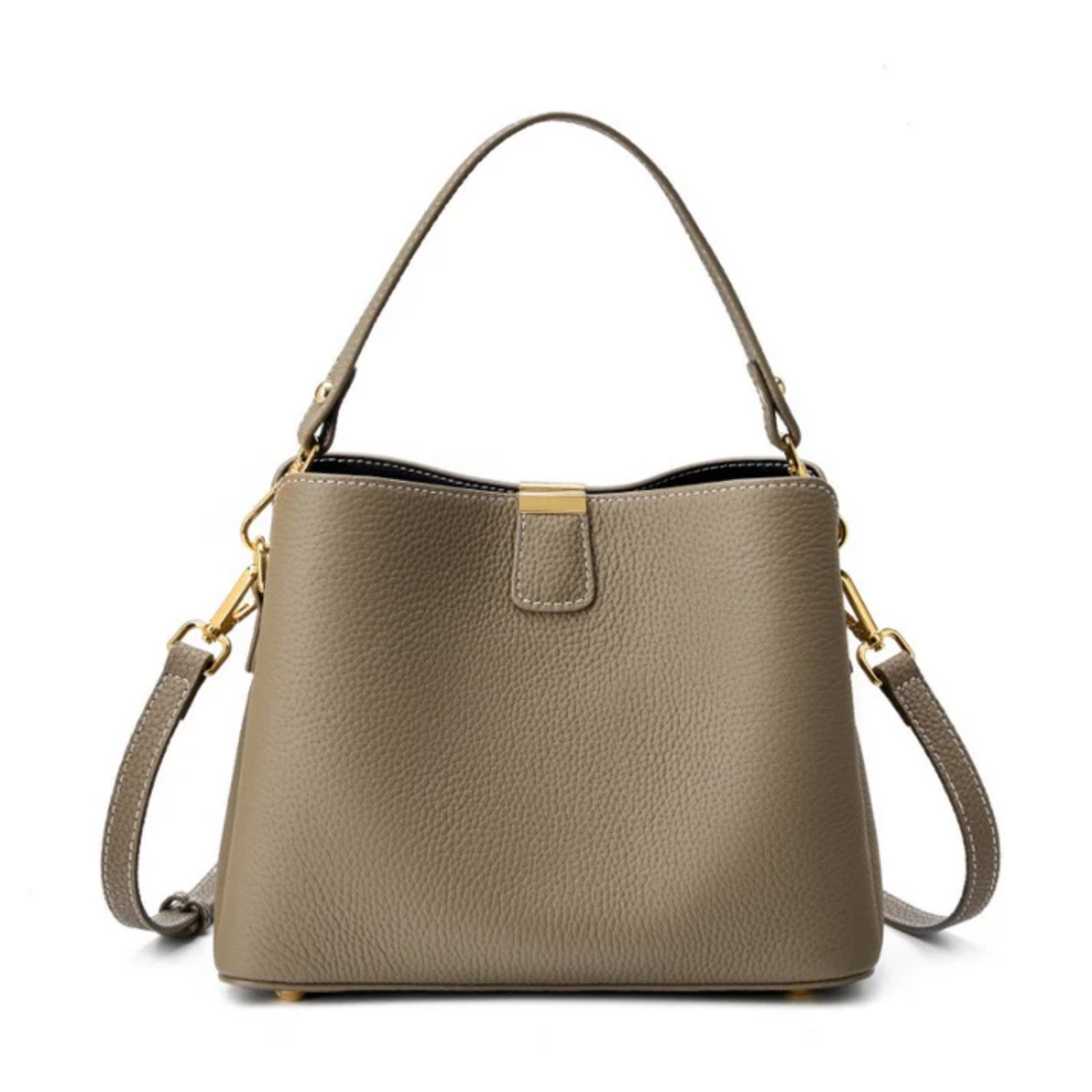 Genuine Leather Bucket Handbag - Stylish Tote for Everyday Use