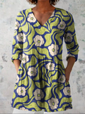 Everyday Elegance – Flowing V-Neck Long Blouse