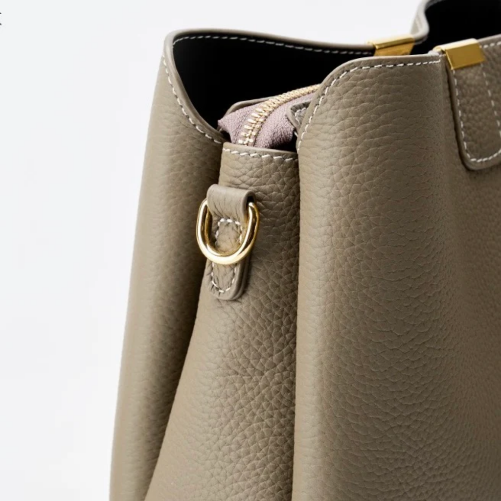 Genuine Leather Bucket Handbag - Stylish Tote for Everyday Use