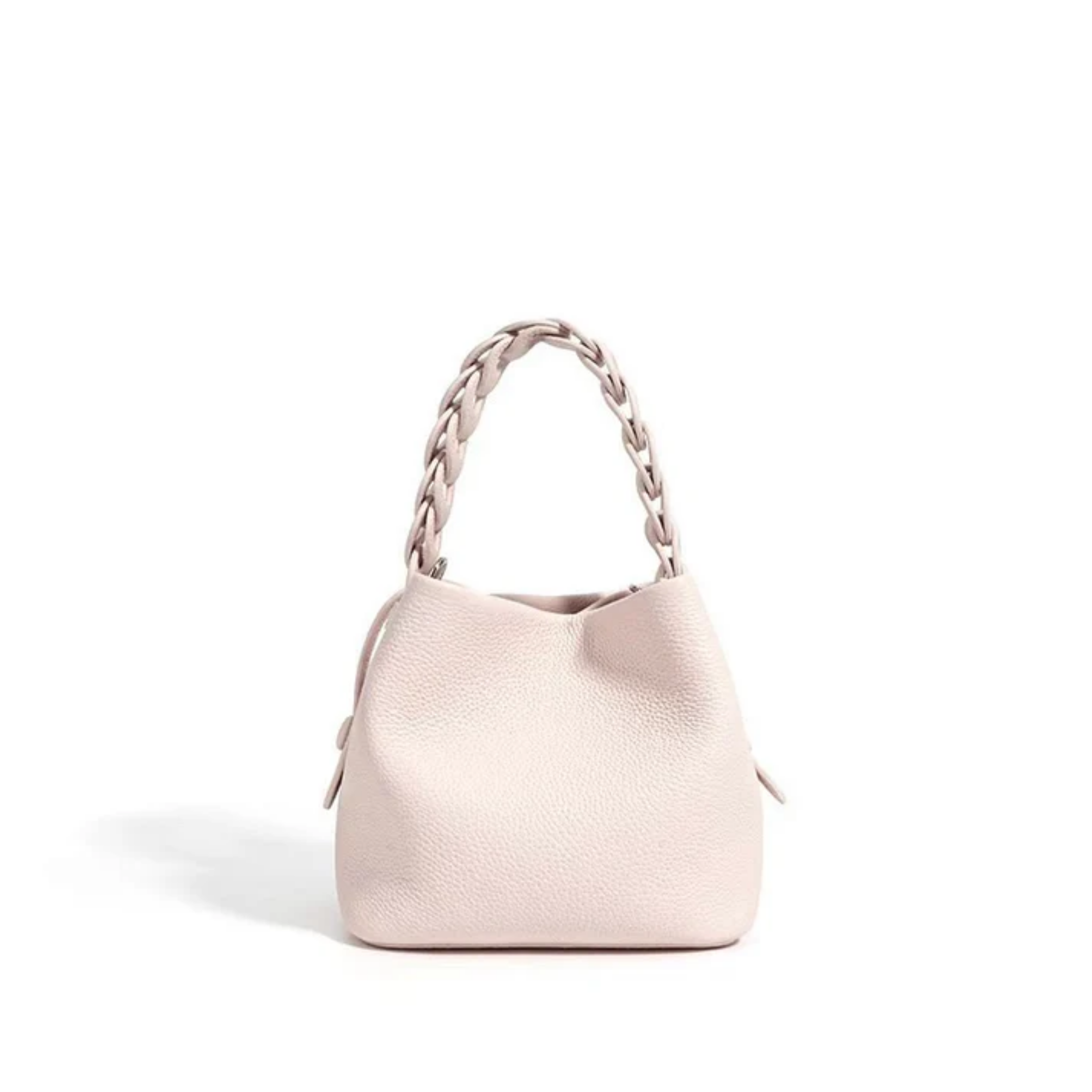 Top-Grain Leather Bucket Bag - Stylish Everyday Tote for Women