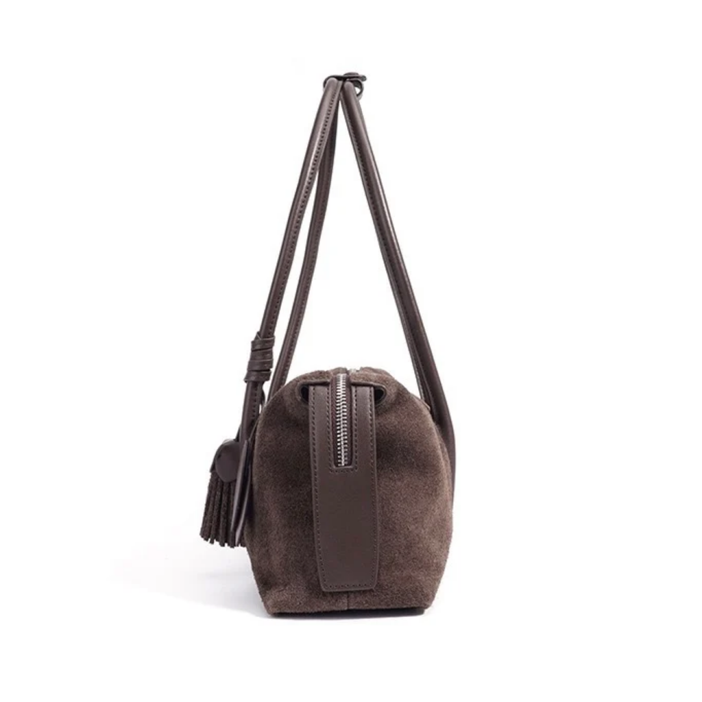 Leather Tassel Pendant Shoulder Bag - Stylish Pillow Design for Everyday Use