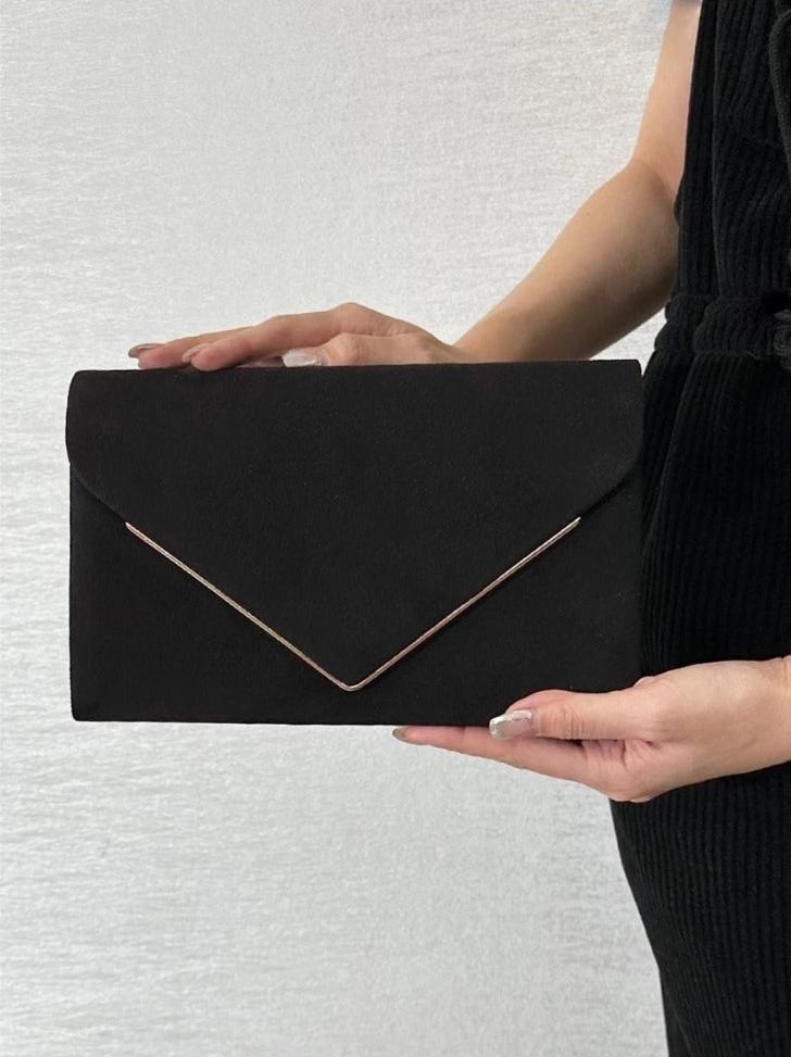 Suede Velvet Envelope Clutch Bag for Evening Events and Parties