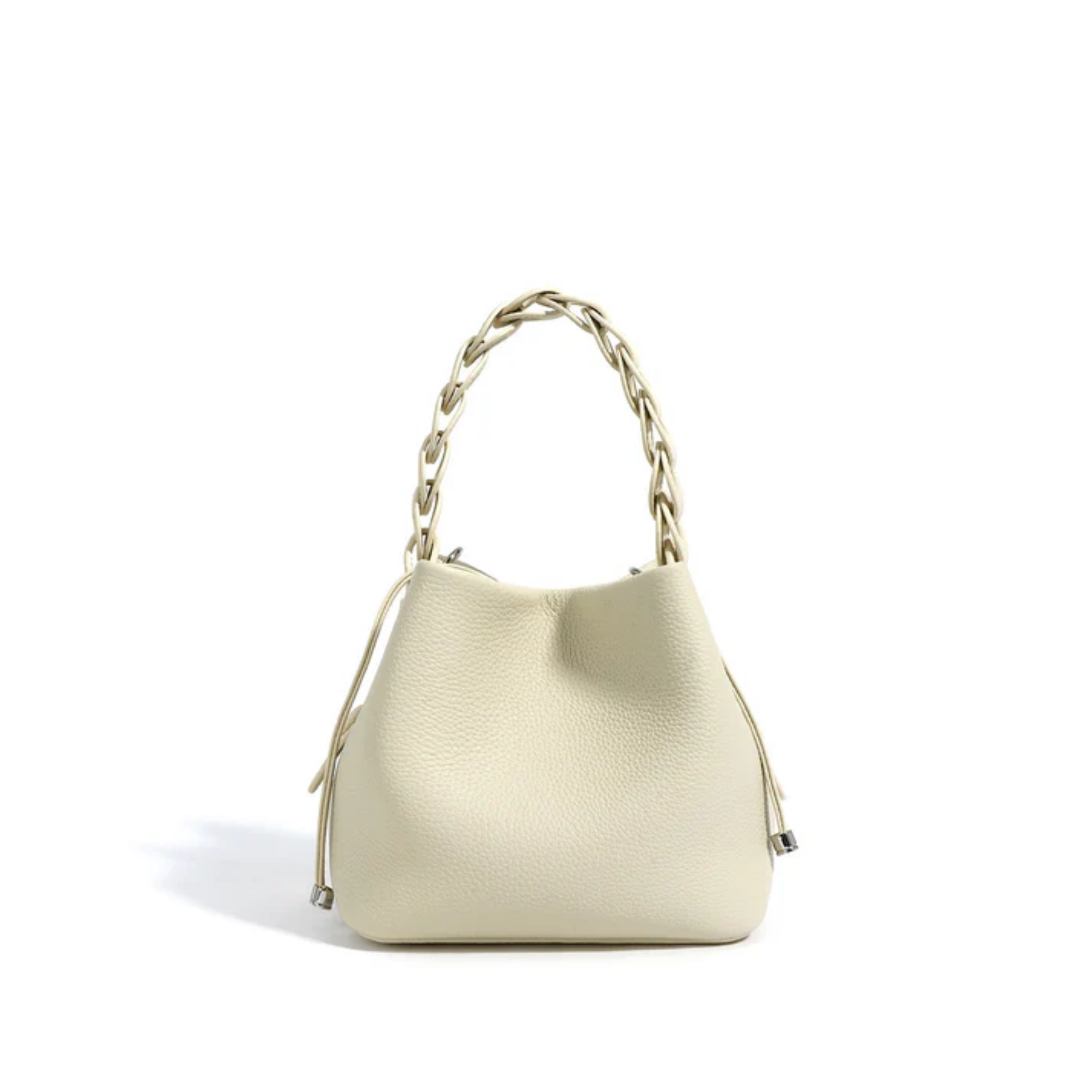 Top-Grain Leather Bucket Bag - Stylish Everyday Tote for Women