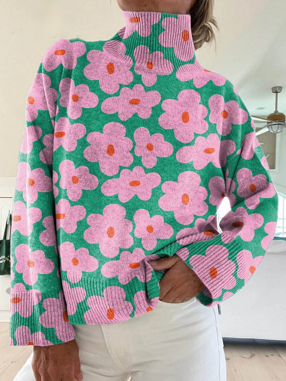 Floral Knit Sweater